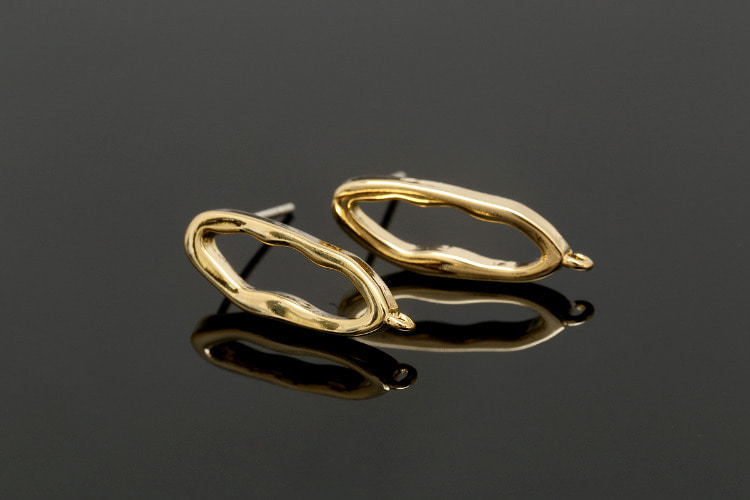 CH6045-Gold Plated (1pairs)-7*17mm Earrings-Jewelry Findings-Jewelry Making Supply-Silver Post, [PRODUCT_SEARCH_KEYWORD], JEWELFINGER-INBEAD, [CURRENT_CATE_NAME]