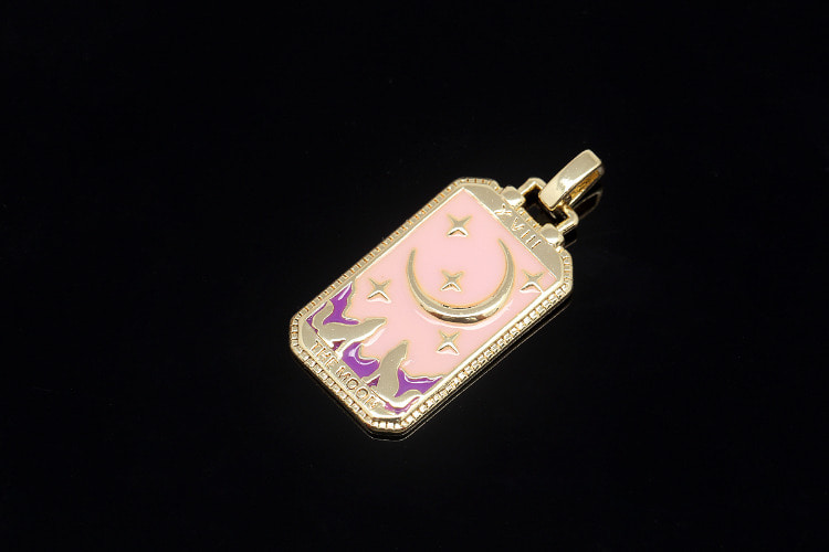 CH6058-Gold Plated E-Coat Anti Tarnish-(1piece)-Enamel Tarot Card Pendants-Medallion Necklace Charm-Wholesale Pendants, [PRODUCT_SEARCH_KEYWORD], JEWELFINGER-INBEAD, [CURRENT_CATE_NAME]