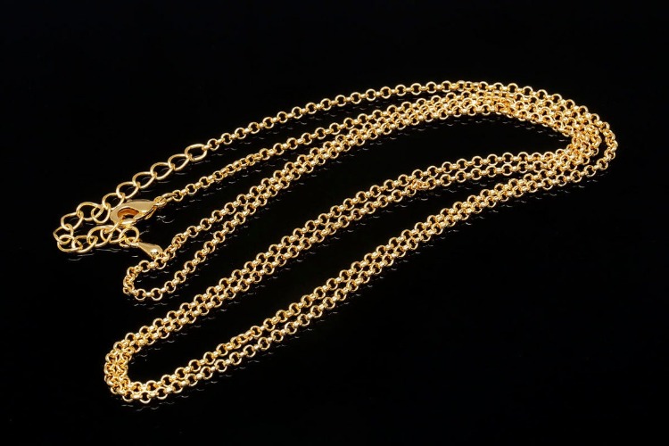 R003-Gold Plated E-Coat Anti Tarnis BL 2.0 Chain-76cm+Extender 5cm (1piece), [PRODUCT_SEARCH_KEYWORD], JEWELFINGER-INBEAD, [CURRENT_CATE_NAME]