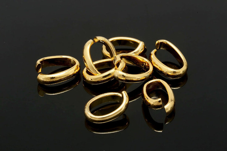 F181-Gold Plated-8x12mm Bold Oval Jump Ring-Open Link (10pcs), [PRODUCT_SEARCH_KEYWORD], JEWELFINGER-INBEAD, [CURRENT_CATE_NAME]