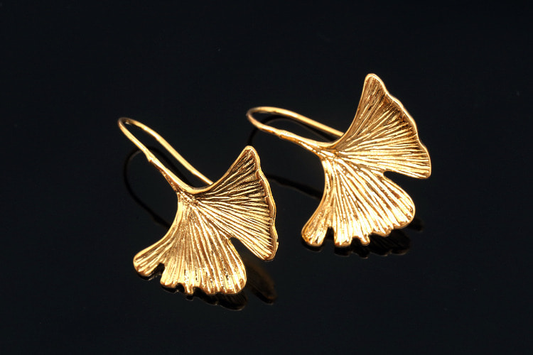 CH6041-Gold Plated (1pairs)-Ginkgo Leaf Earrings-Jewelry Findings-Jewelry Making Supply-Nickel Free, [PRODUCT_SEARCH_KEYWORD], JEWELFINGER-INBEAD, [CURRENT_CATE_NAME]