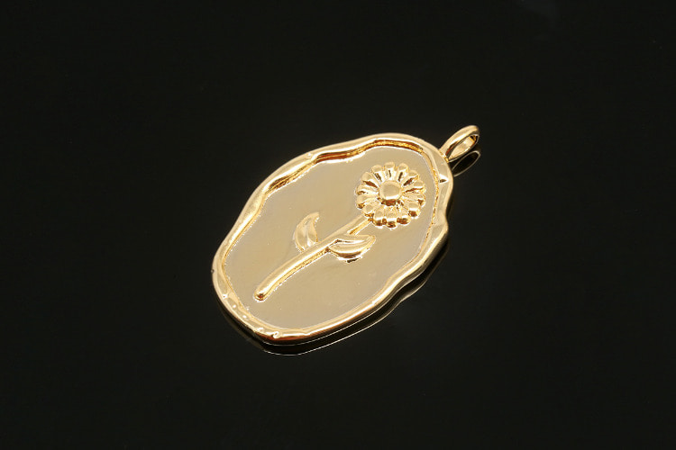 [W] CH6030-Gold Plated Birth Flower-(10pcs)-April Daisy-Floral Flower Tag Charm-Wholesale Pendants, [PRODUCT_SEARCH_KEYWORD], JEWELFINGER-INBEAD, [CURRENT_CATE_NAME]