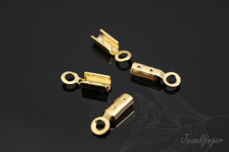 B309-Gold Plated-1mm Crimp Cord Ends Tip (20pcs), [PRODUCT_SEARCH_KEYWORD], JEWELFINGER-INBEAD, [CURRENT_CATE_NAME]