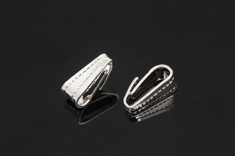 [W] K308-Rhodium Plated-(100pcs)-4.5*10.5mm Simple Bail-Pendant Bail-Charm Bail-Wholesale Bail, [PRODUCT_SEARCH_KEYWORD], JEWELFINGER-INBEAD, [CURRENT_CATE_NAME]