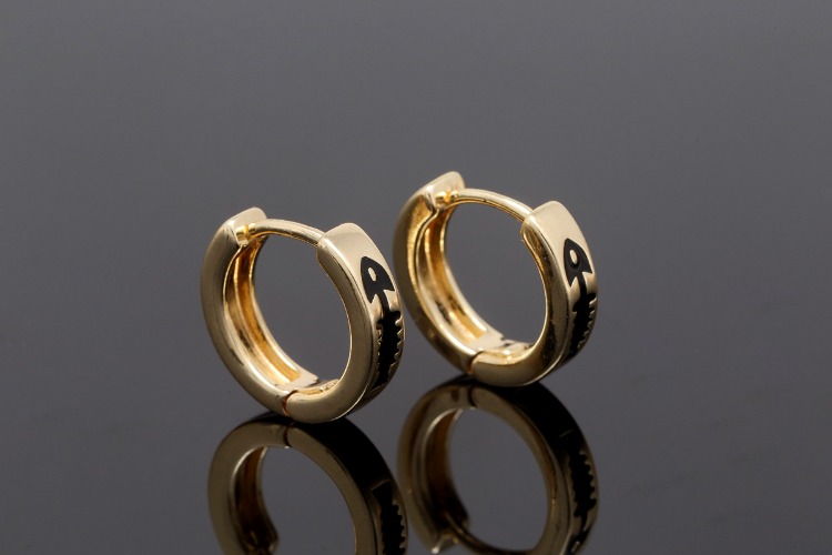 [W] CH6063-Gold Plated (10pairs)-14mm Black Epoxy Fish Round Lever Back Earrings-Enamel Earrings-Nickel Free, [PRODUCT_SEARCH_KEYWORD], JEWELFINGER-INBEAD, [CURRENT_CATE_NAME]
