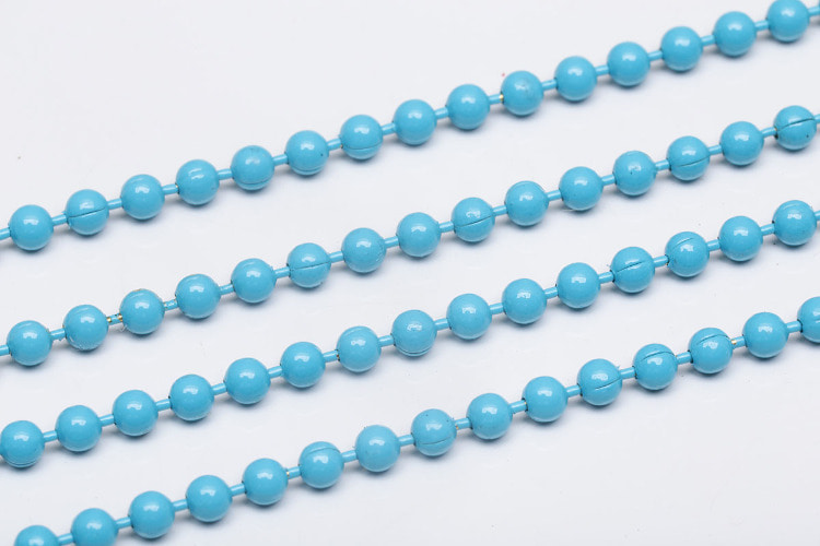 [W] A558-2.3mm Ball Coating Chain-Turquoise Color Chain (20M), [PRODUCT_SEARCH_KEYWORD], JEWELFINGER-INBEAD, [CURRENT_CATE_NAME]