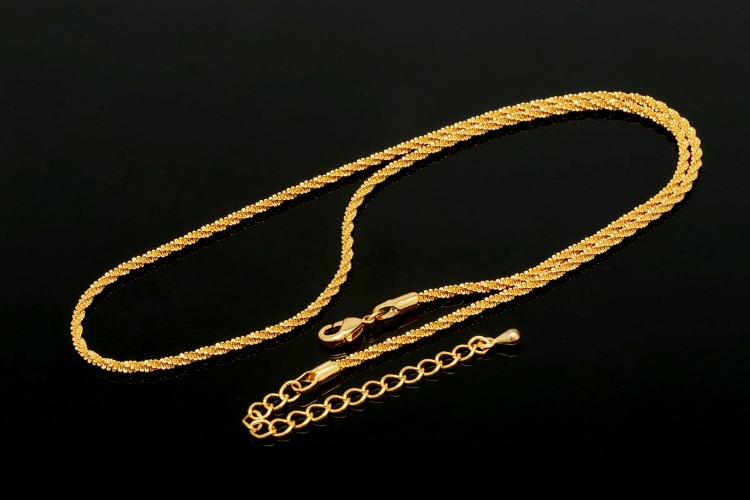 B313-Gold Plated E-Coat Anti Tarnish-235 TRY Chain Necklace-43cm+Extender 5cm (1piece), [PRODUCT_SEARCH_KEYWORD], JEWELFINGER-INBEAD, [CURRENT_CATE_NAME]