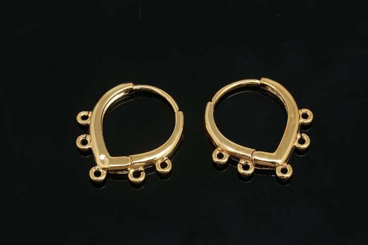 CH7007-Gold Plated-(1pairs)-16.5*17.5mm Lever Back Earrings-5 Loop Earrings-Earring Component-Nickel Free, [PRODUCT_SEARCH_KEYWORD], JEWELFINGER-INBEAD, [CURRENT_CATE_NAME]