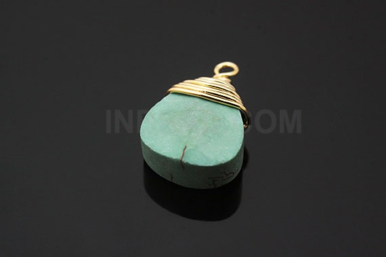 [W] M720-Gold Plated-(20pcs)-Turquoise Drop Pendant-Gemstone Pendant-Faceted Turquoise Drop Pendant-Wholesale Gemstone, [PRODUCT_SEARCH_KEYWORD], JEWELFINGER-INBEAD, [CURRENT_CATE_NAME]