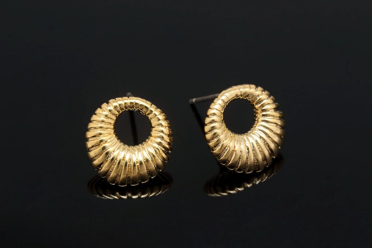 CH7018-Gold Plated (1pairs)-13mm Unique Earrings-Jewelry Findings-Silver Post, [PRODUCT_SEARCH_KEYWORD], JEWELFINGER-INBEAD, [CURRENT_CATE_NAME]