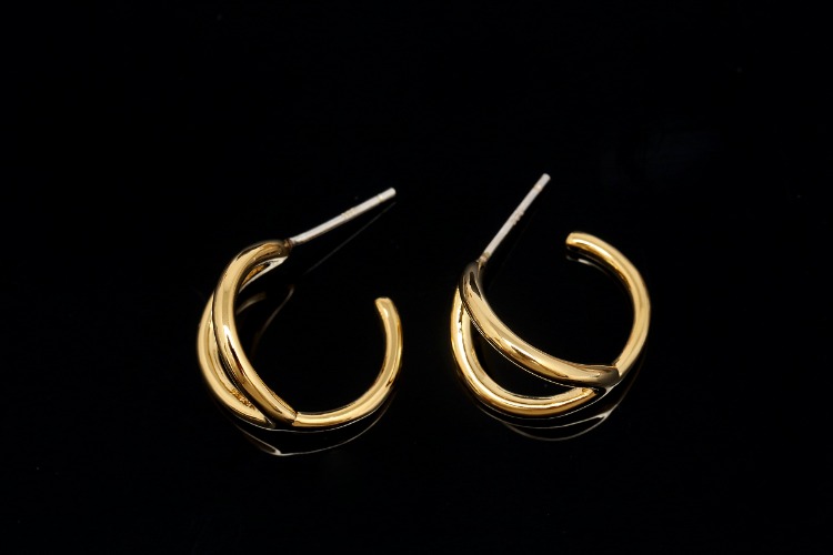 [W] CH7015-Gold Plated (10pairs)-17mm Round Earrings-Jewelry Findings-Jewelry Making Supply-Silver Post, [PRODUCT_SEARCH_KEYWORD], JEWELFINGER-INBEAD, [CURRENT_CATE_NAME]