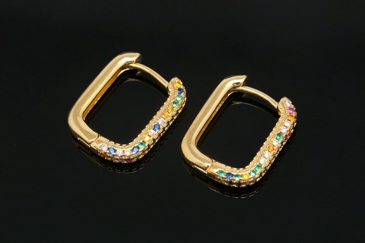 [W] CH7009-Gold Plated-(10pairs)-13*17mm Multi Cubic Lever Back Earrings-2.6mm Thickness Hoops-Earring Component-Nickel Free, [PRODUCT_SEARCH_KEYWORD], JEWELFINGER-INBEAD, [CURRENT_CATE_NAME]