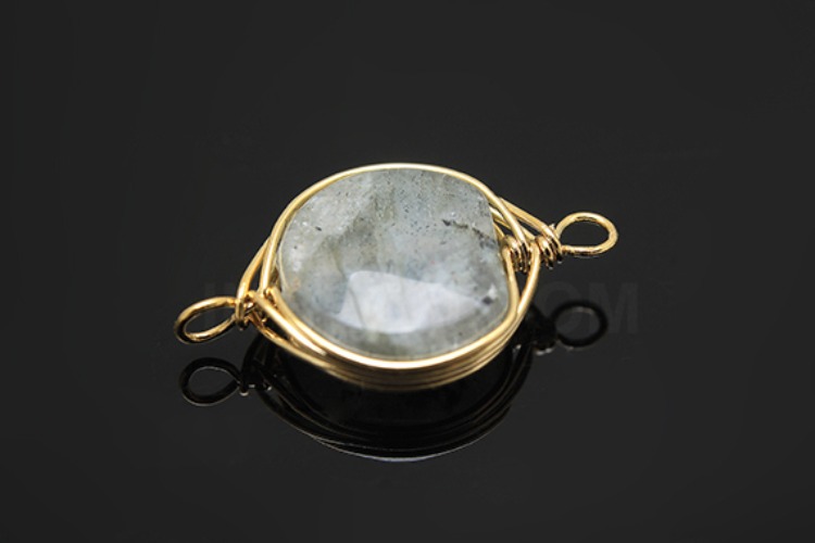 [W] G542-Gold Plated-(20pcs)-Labradorite Connecter-Gemstone Pendant-Wholesale Gemstone, [PRODUCT_SEARCH_KEYWORD], JEWELFINGER-INBEAD, [CURRENT_CATE_NAME]