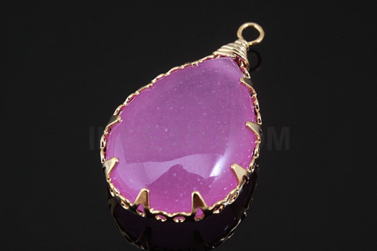 G507-Gold Plated-(1piece)-Purple Jade-Gemstone Drop Pendant-Wholesale Gemstone, [PRODUCT_SEARCH_KEYWORD], JEWELFINGER-INBEAD, [CURRENT_CATE_NAME]