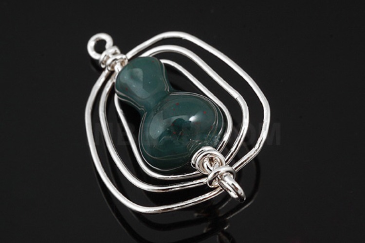 E878-Rhodium Plated-(1piece)-India Agate Connecter-Gemstone Pendant-Wholesale Gemstone, [PRODUCT_SEARCH_KEYWORD], JEWELFINGER-INBEAD, [CURRENT_CATE_NAME]