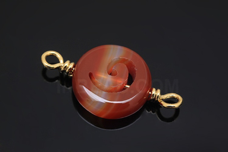 [W] G536-Gold Plated-(10pcs)-Carnelian Connecter-Gemstone Pendant-Wholesale Gemstone, [PRODUCT_SEARCH_KEYWORD], JEWELFINGER-INBEAD, [CURRENT_CATE_NAME]