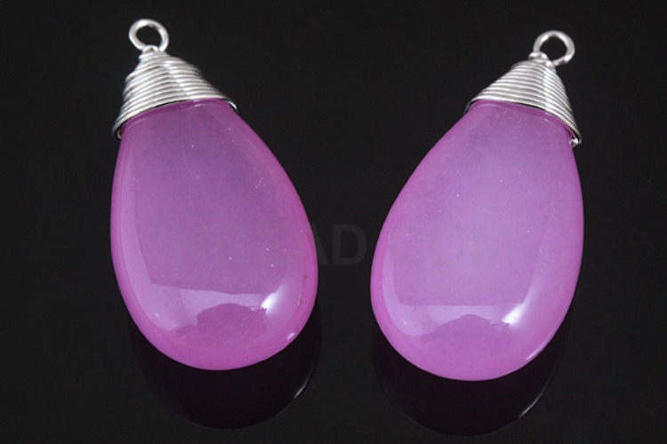 G502-Rhodium Plated-(1piece)-Purple Jade Pendant-Gemstone Pendant-Wholesale Gemstone, [PRODUCT_SEARCH_KEYWORD], JEWELFINGER-INBEAD, [CURRENT_CATE_NAME]