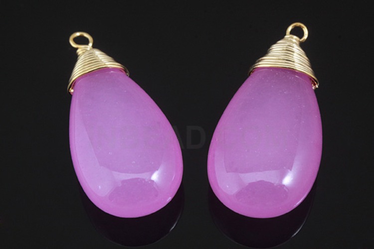 G501-Gold Plated-(1piece)-Purple Jade Pendant-Gemstone Pendant-Wholesale Gemstone, [PRODUCT_SEARCH_KEYWORD], JEWELFINGER-INBEAD, [CURRENT_CATE_NAME]