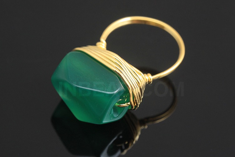 G521-Gold Plated-(1piece)-Green Agate Ring Pendant-Random Shape, Random Size Pendant-Wholesale Gemstone, [PRODUCT_SEARCH_KEYWORD], JEWELFINGER-INBEAD, [CURRENT_CATE_NAME]