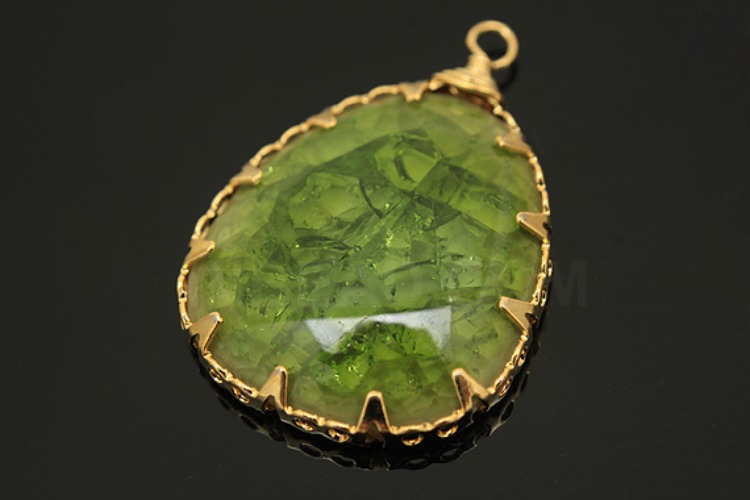G556-Gold Plated-(1piece)-Green Ceramic-Ceramic Drop Pendant-Wholesale Ceramic, [PRODUCT_SEARCH_KEYWORD], JEWELFINGER-INBEAD, [CURRENT_CATE_NAME]