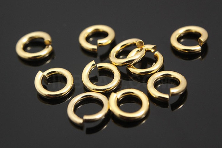 [W] K049-Gold Plated-(60pcs)-1*6mm Jump Ring-Open Link-Basic Supplies-Wholesale Silver Ring, [PRODUCT_SEARCH_KEYWORD], JEWELFINGER-INBEAD, [CURRENT_CATE_NAME]