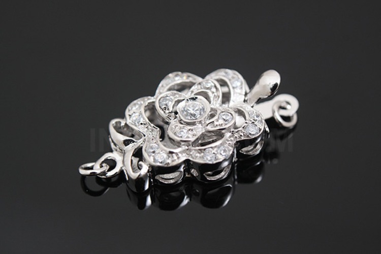 [W] K1056-Rhodium Plated-(5pcs)-CZ Clasps-Wholesale Silver Clasps, [PRODUCT_SEARCH_KEYWORD], JEWELFINGER-INBEAD, [CURRENT_CATE_NAME]
