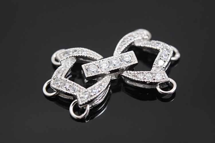 K525-Rhodium Plated-(1piece)-CZ Clasps-Wholesale Silver Clasps, [PRODUCT_SEARCH_KEYWORD], JEWELFINGER-INBEAD, [CURRENT_CATE_NAME]