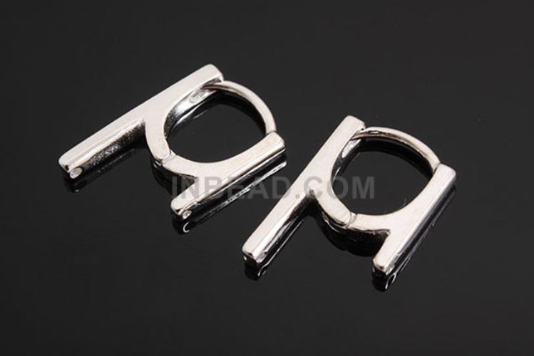K146-Rhodium Plated-(1pairs)-H Earring-Wholesale Silver Earrings, [PRODUCT_SEARCH_KEYWORD], JEWELFINGER-INBEAD, [CURRENT_CATE_NAME]