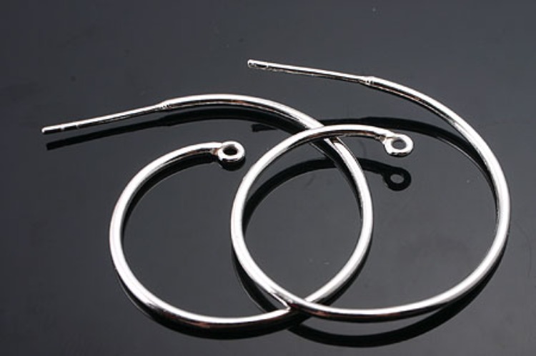 [W] K934-Rhodium Plated-(5pairs)-Wire Earrings-Wholesale Silver Earrings, [PRODUCT_SEARCH_KEYWORD], JEWELFINGER-INBEAD, [CURRENT_CATE_NAME]
