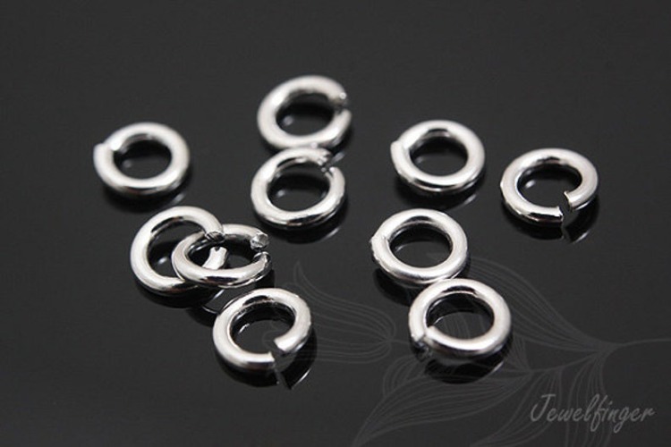 K014-Rhodium Plated-(10pcs)-1*5mm Jump Ring-Open Link-Basic Supplies-Wholesale Silver Ring, [PRODUCT_SEARCH_KEYWORD], JEWELFINGER-INBEAD, [CURRENT_CATE_NAME]