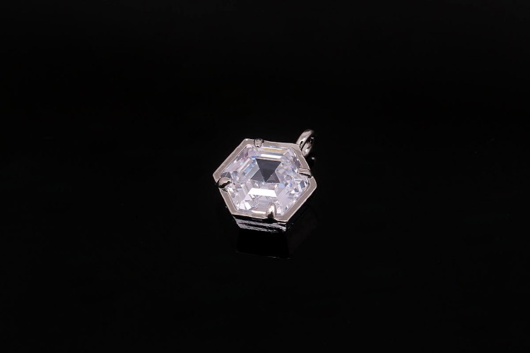 [W] M1977-Ternary Alloy Plated-(20pcs)-Tiny CZ Charms-Hexagon Small Cubic Pendant-Wholesale Charms, [PRODUCT_SEARCH_KEYWORD], JEWELFINGER-INBEAD, [CURRENT_CATE_NAME]