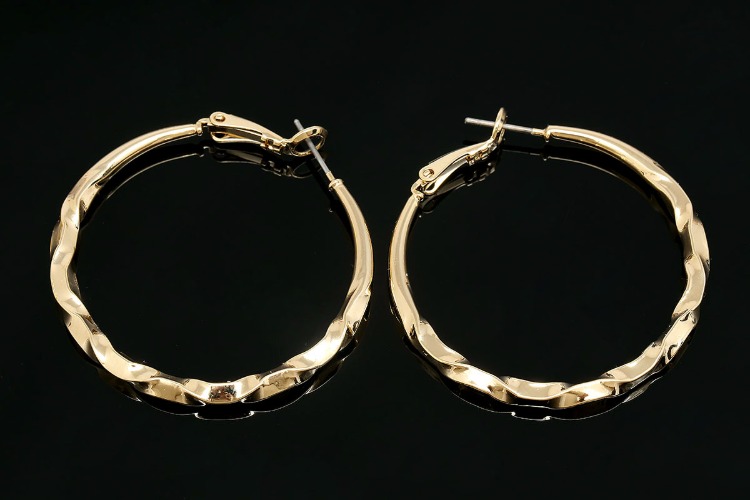 [W] K294-Gold Plated-(10pairs)-40mm Round Lever Back Earrings-3.3mm Thickness Big Hoop Earrings-Titanium Post, [PRODUCT_SEARCH_KEYWORD], JEWELFINGER-INBEAD, [CURRENT_CATE_NAME]