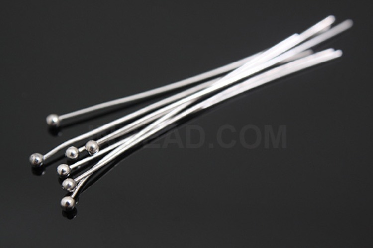 K1035-Rhodium Plated-(10pcs)-04*30mm Ballpin-Wholesale Silver Pin, [PRODUCT_SEARCH_KEYWORD], JEWELFINGER-INBEAD, [CURRENT_CATE_NAME]