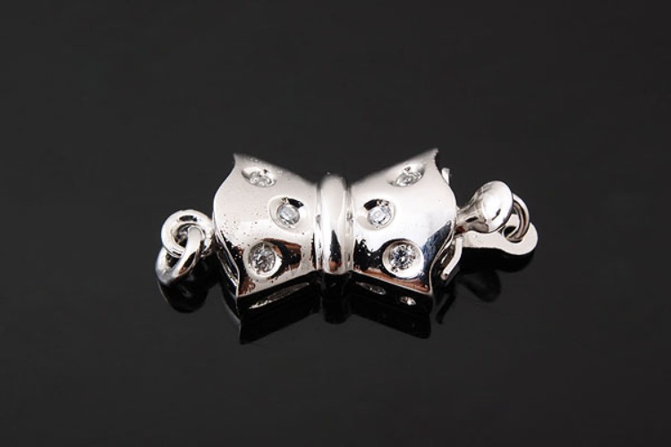 [W] K714-Rhodium Plated-(5pcs)-CZ Clasps-Wholesale Silver Clasps, [PRODUCT_SEARCH_KEYWORD], JEWELFINGER-INBEAD, [CURRENT_CATE_NAME]
