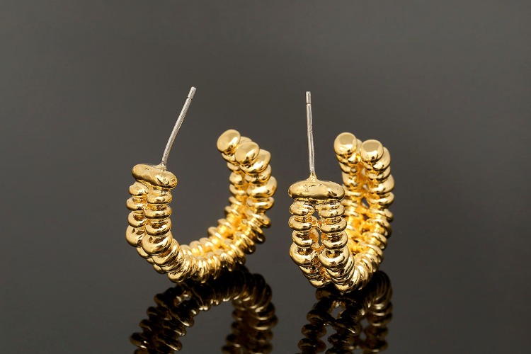 [W] CH7049-Gold Plated-(10pairs)-22mm Unique Earrings-Jewelry Findings-Silver Post, [PRODUCT_SEARCH_KEYWORD], JEWELFINGER-INBEAD, [CURRENT_CATE_NAME]