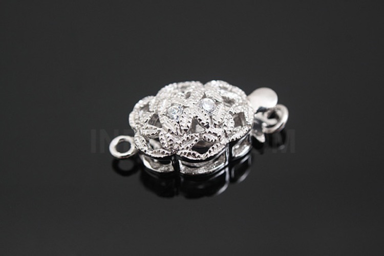 K442-Rhodium Plated-(1piece)-CZ Clasps-Wholesale Silver Clasps, [PRODUCT_SEARCH_KEYWORD], JEWELFINGER-INBEAD, [CURRENT_CATE_NAME]