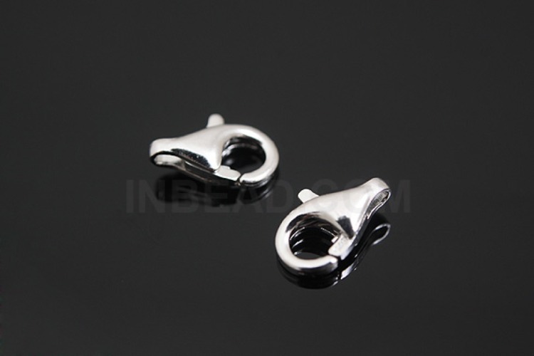 K174-Rhodium Plated-(2pcs)-Lobster Clasps-Clasp Pendant-Basic Component-Wholesale Silver Clasps, [PRODUCT_SEARCH_KEYWORD], JEWELFINGER-INBEAD, [CURRENT_CATE_NAME]