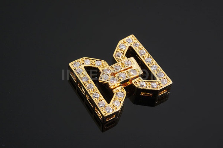 [W] M099-Gold Plated-(5pcs)-CZ Clasps-Wholesale Silver Clasps, [PRODUCT_SEARCH_KEYWORD], JEWELFINGER-INBEAD, [CURRENT_CATE_NAME]