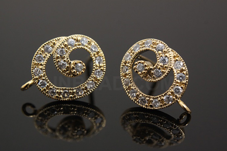 [W] K121-Gold Plated-(5pairs)-CZ Circle-Wholesale Silver Earrings, [PRODUCT_SEARCH_KEYWORD], JEWELFINGER-INBEAD, [CURRENT_CATE_NAME]