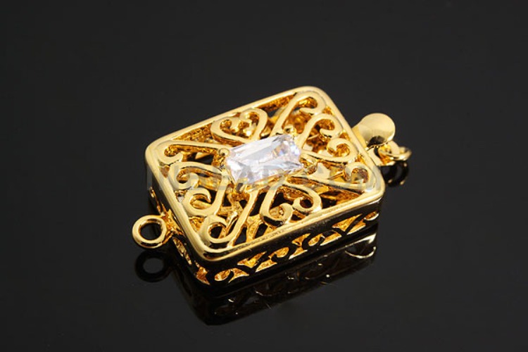 K412-Gold Plated-(1piece)-CZ Clasps-Wholesale Silver Clasps, [PRODUCT_SEARCH_KEYWORD], JEWELFINGER-INBEAD, [CURRENT_CATE_NAME]