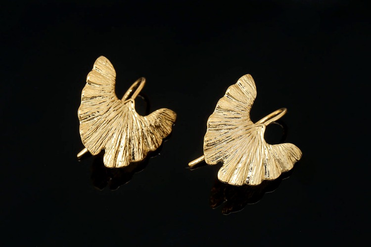 CH7044-Gold Plated (1pairs)-Leaf Earrings-Jewelry Findings-Jewelry Making Supply-Nickel Free, [PRODUCT_SEARCH_KEYWORD], JEWELFINGER-INBEAD, [CURRENT_CATE_NAME]