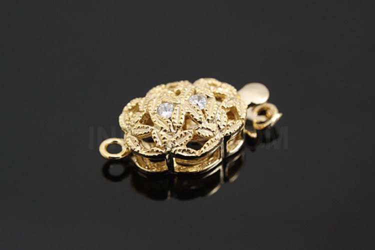K464-Gold Plated-(1piece)-CZ Clasps-Wholesale Silver Clasps, [PRODUCT_SEARCH_KEYWORD], JEWELFINGER-INBEAD, [CURRENT_CATE_NAME]