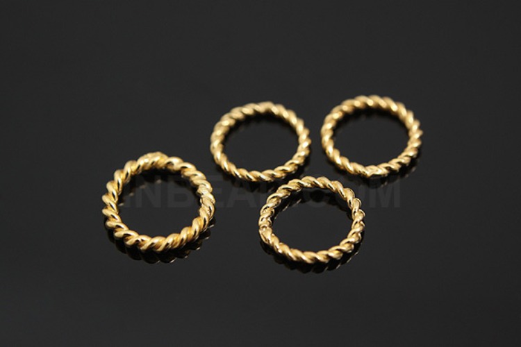K138-Gold Plated-(2pcs)-7mm Ring-Round Link-Wholesale Silver Ring, [PRODUCT_SEARCH_KEYWORD], JEWELFINGER-INBEAD, [CURRENT_CATE_NAME]
