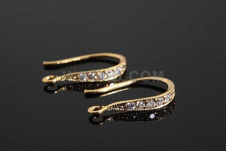 [W] K762-Gold Plated-(10pairs)-CZ Hook Earring-Ear Hook-Wholesale Silver Earrings, [PRODUCT_SEARCH_KEYWORD], JEWELFINGER-INBEAD, [CURRENT_CATE_NAME]