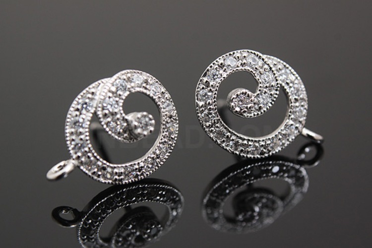 [W] K113-Rhodium Plated-(5pairs)-CZ Circle-Wholesale Silver Earrings, [PRODUCT_SEARCH_KEYWORD], JEWELFINGER-INBEAD, [CURRENT_CATE_NAME]