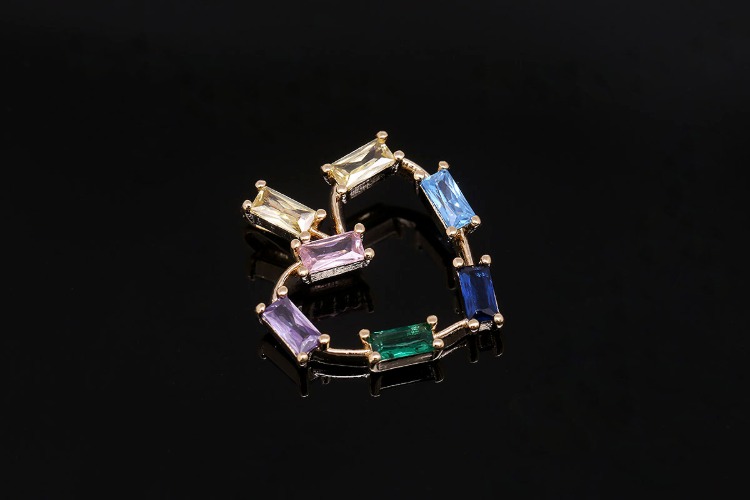 [W] S940-Gold Plated-(20pcs)-Multi CZ Heart Charms-Heart Cubic Pendant-Wholesale Charms, [PRODUCT_SEARCH_KEYWORD], JEWELFINGER-INBEAD, [CURRENT_CATE_NAME]