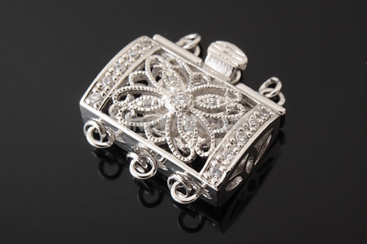 K388-Rhodium Plated-(1piece)-CZ Clasps-Wholesale Silver Clasps, [PRODUCT_SEARCH_KEYWORD], JEWELFINGER-INBEAD, [CURRENT_CATE_NAME]