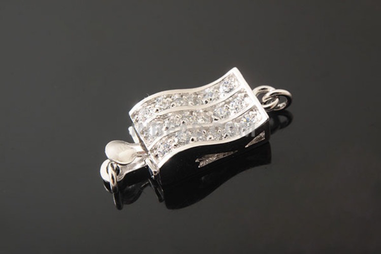 K484-Rhodium Plated-(1piece)-CZ Clasps-Wholesale Silver Clasps, [PRODUCT_SEARCH_KEYWORD], JEWELFINGER-INBEAD, [CURRENT_CATE_NAME]
