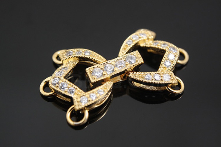 K598-Gold Plated-(1piece)-CZ Clasps-Wholesale Silver Clasps, [PRODUCT_SEARCH_KEYWORD], JEWELFINGER-INBEAD, [CURRENT_CATE_NAME]