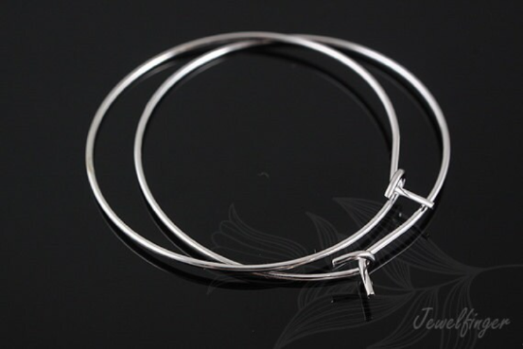 K039-Rhodium Plated-(1pairs)-30mm Round Hoop Earrings-Earring component-Ni Free-Wholesale Silver Earrings, [PRODUCT_SEARCH_KEYWORD], JEWELFINGER-INBEAD, [CURRENT_CATE_NAME]